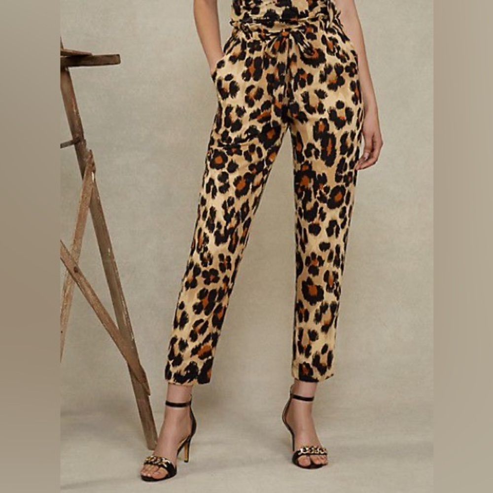 New York & Company Leopard Print Cropped Pants